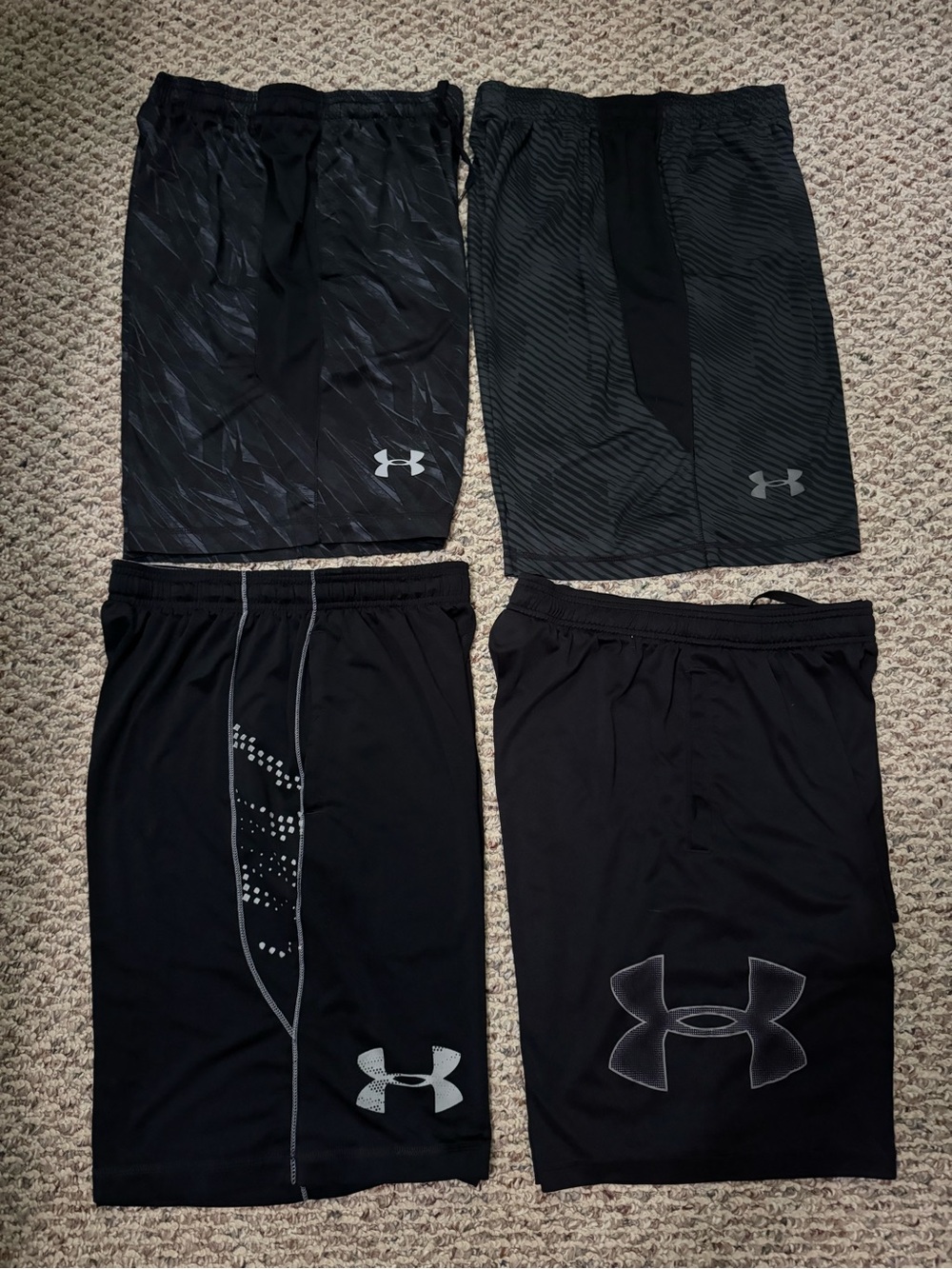 Under Armour Black Men's Performance Athletic Shorts - 4 Pack